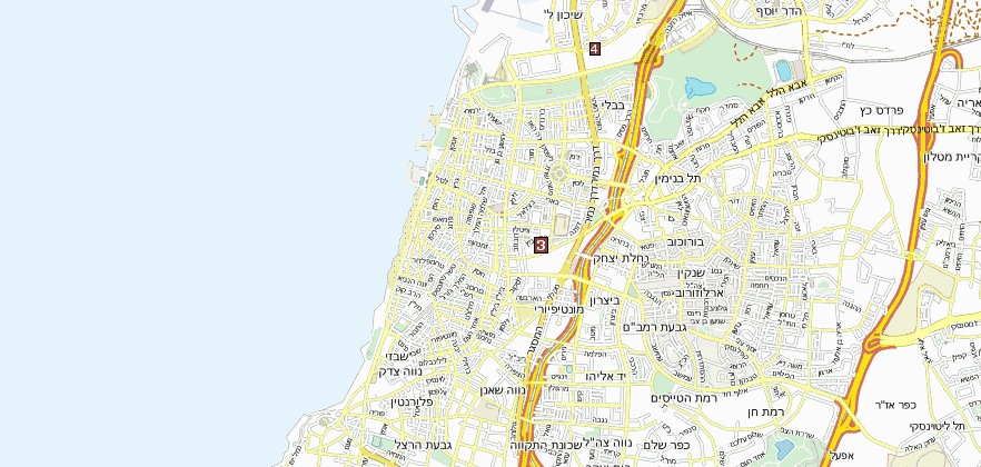 Reiseführer von Tel Aviv und Sehenswürdigkeiten in Tel Aviv direkt per Landkarte